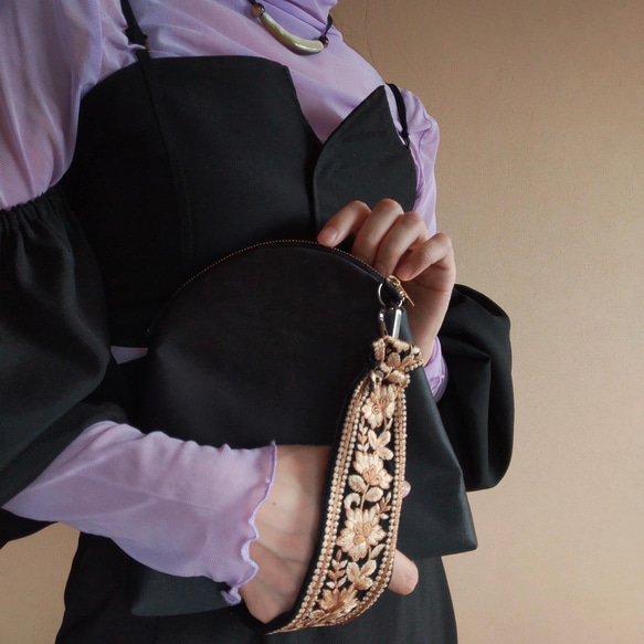 【受注再販】MOILU ミニバッグ　ブラック　入学式　綺麗め　結婚式　お呼ばれ minibag オケージョン 1枚目の画像