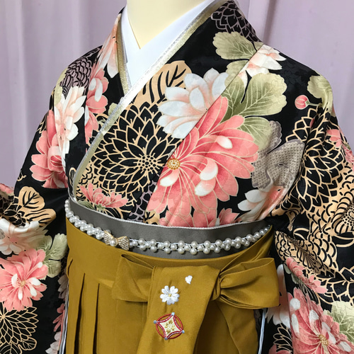 卒業式 袴用 二尺袖 着物 帯び飾り 計2点 新品 着物 レッドローズ 通販