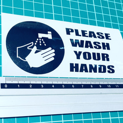 PLEASE WASH HANDS ステッカーS 1枚目の画像