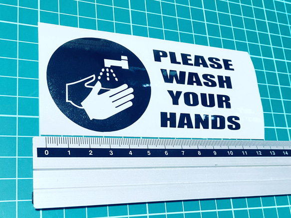 PLEASE WASH HANDS ステッカーS 1枚目の画像