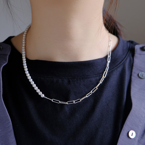 4°C アジャスター付アシンメトリーネックレス