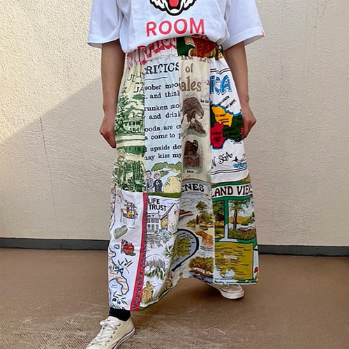 タペストリー生地パッチワークスカート R-2321A ⑧ エコ