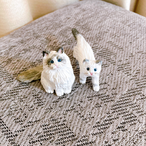 モ様専用ページ　ラグドール　2匹セット　猫　フィギュア　置物　オブジェ 2枚目の画像