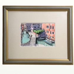 ポストカード ヨーロッパ風景画（組み合わせ自由4枚セット1.000円）No.252  イタリア　ヴェネツィアの小運河 5枚目の画像