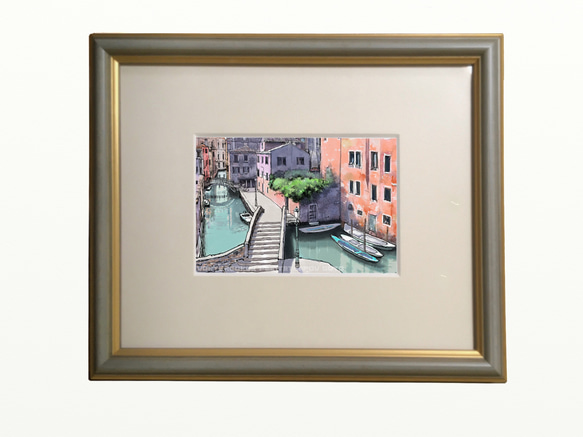 ポストカード ヨーロッパ風景画（組み合わせ自由4枚セット1.000円）No.252  イタリア　ヴェネツィアの小運河 5枚目の画像