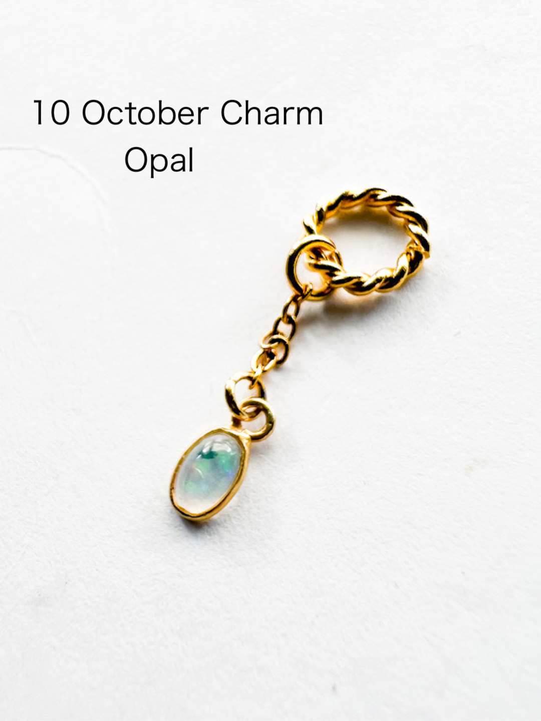 085】天然石チャーム✧ MOPクラウド＆エチオピアンオパールパープルカラー