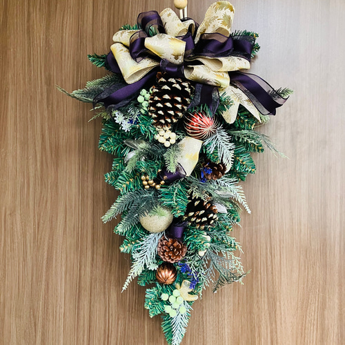 再販)◇ドアの色に合わせてお作りします 約60㎝ 大きいクリスマス 