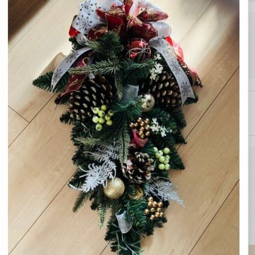 再販)◇ドアの色に合わせてお作りします 約60㎝ 大きいクリスマス 