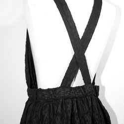 Lacy Stripes Salopette Flare Skirt (black) フレアスカート ブラック 黒 7枚目の画像