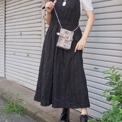 Lacy Stripes Salopette Flare Skirt (black) フレアスカート ブラック 黒 4枚目の画像