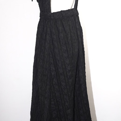 Lacy Stripes Salopette Flare Skirt (black) フレアスカート ブラック 黒 8枚目の画像