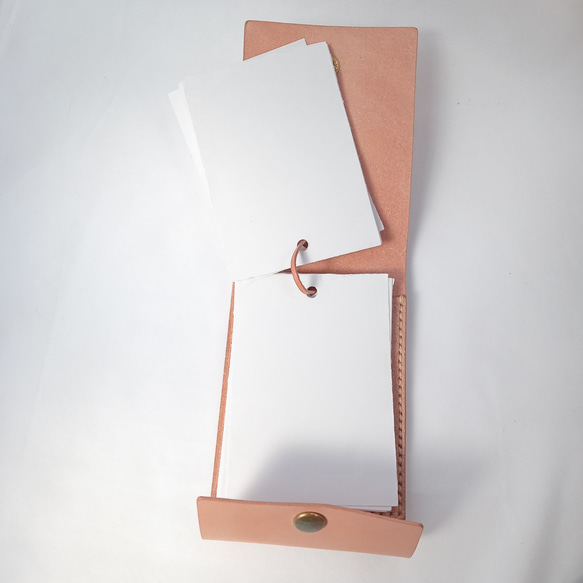 【DIY】大福帳風用紙を用意するメモ帳カバー　ヌメ革 5枚目の画像