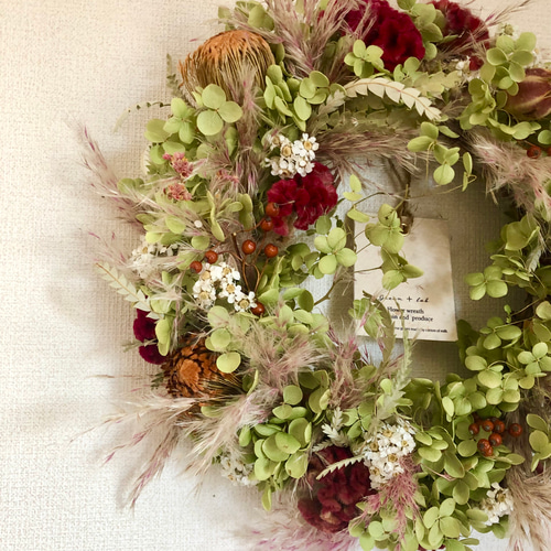 リースアナベルと葦のリース リース Green＋Lab 通販 16633054｜Creema