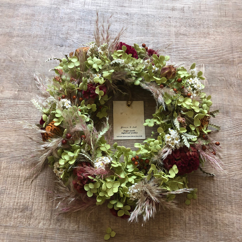 リースアナベルと葦のリース リース Green＋Lab 通販 16633054｜Creema