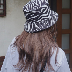 Reversible Zebra Bucket Hat バケットハット ゼブラ柄 ストリート 2枚目の画像