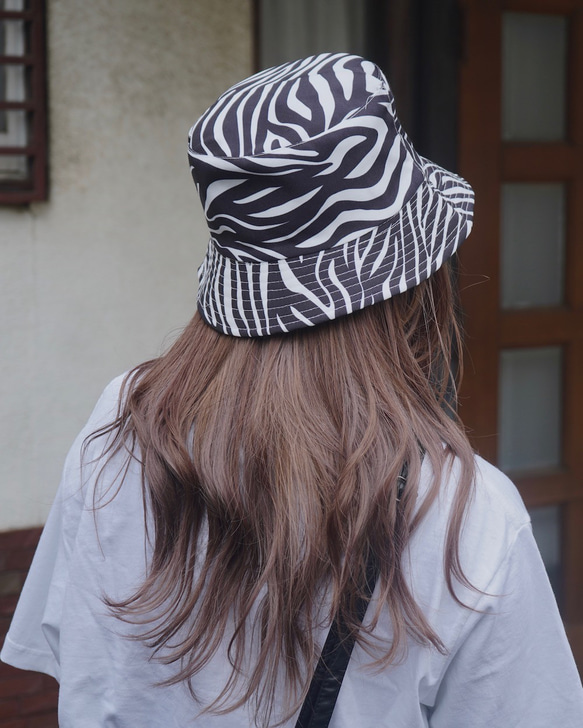 Reversible Zebra Bucket Hat バケットハット ゼブラ柄 ストリート 2枚目の画像