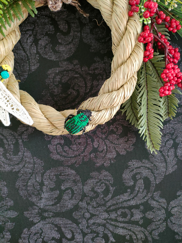 【販売終了】虫好きのためのしめ縄飾り 3枚目の画像