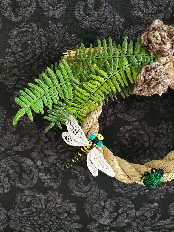 【販売終了】虫好きのためのしめ縄飾り 2枚目の画像