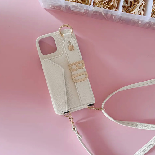 カードポケット＆ショルダー付き♡名入れ可能iPhone＆Galaxyケース カードポケット＆ショルダー付き♡名入れ可能iPhone＆Galaxyケース