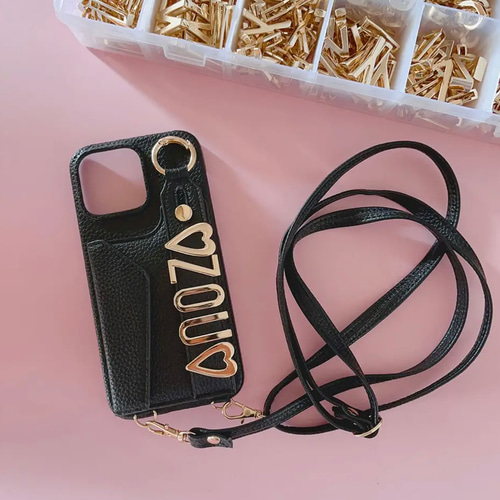 カードポケット＆ショルダー付き♡名入れ可能iPhone＆Galaxyケース カードポケット＆ショルダー付き♡名入れ可能iPhone＆Galaxyケース