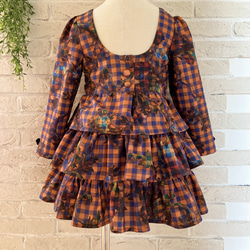 子供服　ゾンビガール‍♀️✖️チェック パネルラインワンピースドレス　100サイズ　女の子　ハロウィン　仮装 3枚目の画像