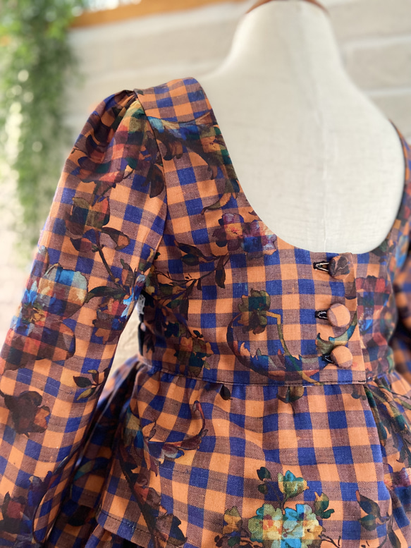 子供服　ゾンビガール‍♀️✖️チェック パネルラインワンピースドレス　100サイズ　女の子　ハロウィン　仮装 7枚目の画像