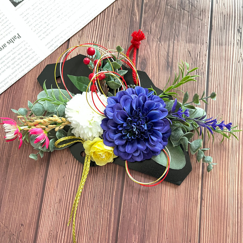 お正月飾り❁しめ縄リース❁造花アレンジメント お正月 水引