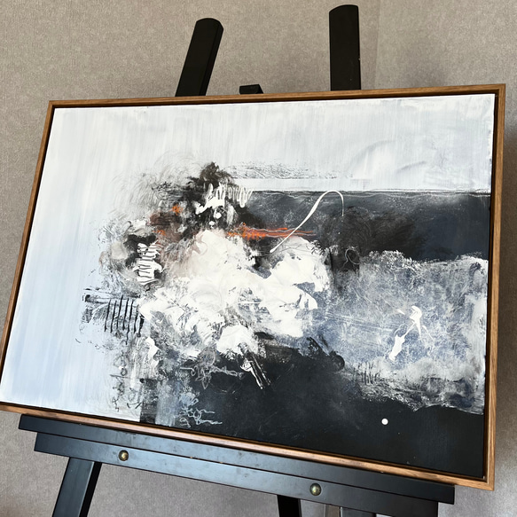 現代アート 70×50㎝ フレーム付き テクスチャーアート モダン 絵画 抽象画