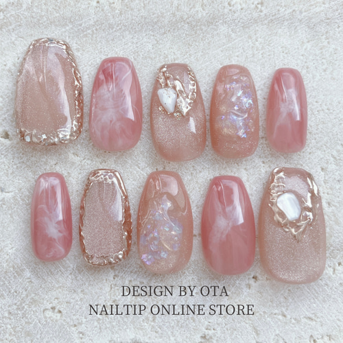 【003】ネイルチップ マグネットネイル ニュアンス 春 ピンク シンプル 003】ネイルチップ マグネットネイル ニュアンス 春 ピンク シンプル