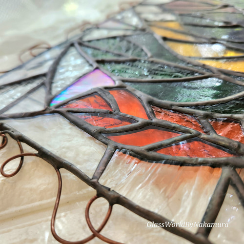 ステンドグラスパネル インテリア雑貨 季節飾り 紅葉 サンキャッチャー