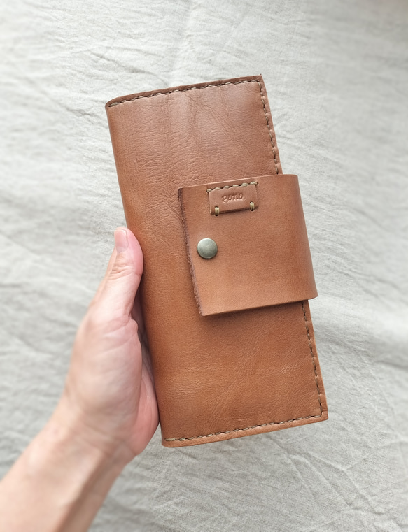 simple wallet　濃いヌメ色　オイルワックスレザー 16枚目の画像