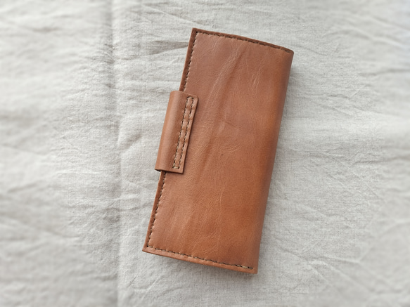 simple wallet　濃いヌメ色　オイルワックスレザー 7枚目の画像