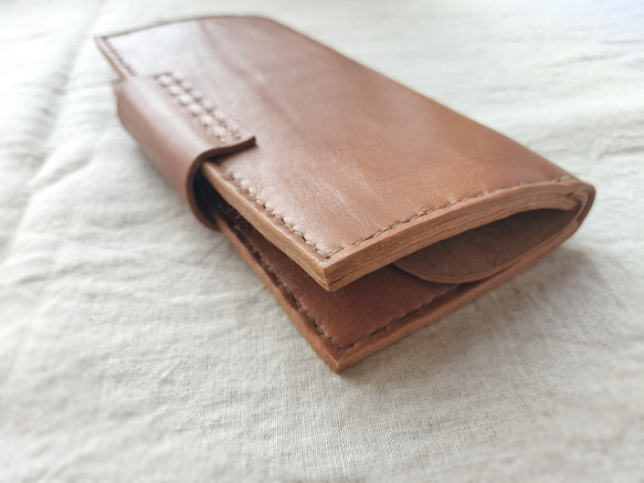 simple wallet　濃いヌメ色　オイルワックスレザー 8枚目の画像