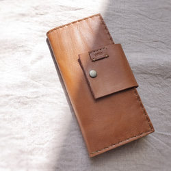 simple wallet　濃いヌメ色　オイルワックスレザー 1枚目の画像