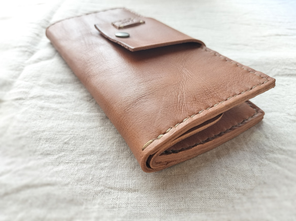 simple wallet　濃いヌメ色　オイルワックスレザー 4枚目の画像