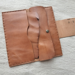 simple wallet　濃いヌメ色　オイルワックスレザー 10枚目の画像