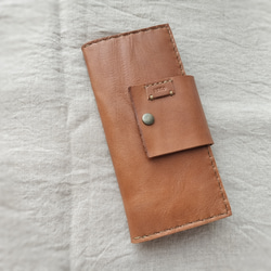 simple wallet　濃いヌメ色　オイルワックスレザー 2枚目の画像