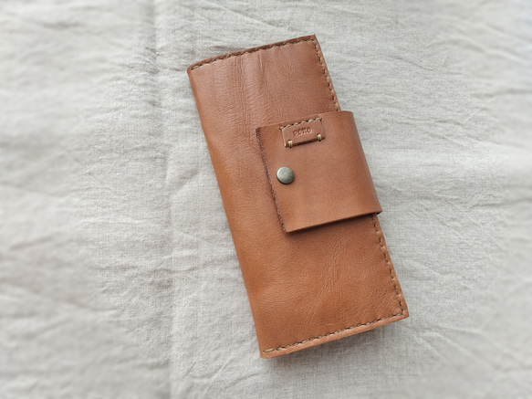 simple wallet　濃いヌメ色　オイルワックスレザー 2枚目の画像