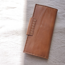 simple wallet　濃いヌメ色　オイルワックスレザー 6枚目の画像