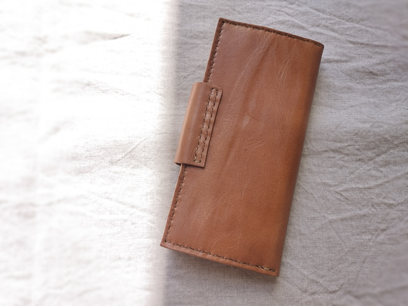 simple wallet　濃いヌメ色　オイルワックスレザー 6枚目の画像