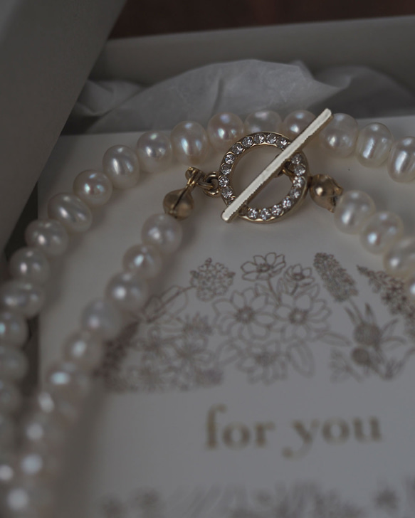 ｜2way｜淡水パールのネックレス｜マンテル石入り｜品質AA+｜お好みの長さでお作りします 12枚目の画像