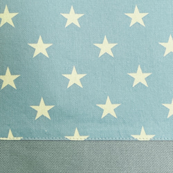 大きめサイズ　綺羅星柄レッスンバック　水色くすみブルー8号帆布切替　ループ　35×45 3枚目の画像