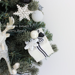 モノトーン　壁掛けのクリスマスツリー　ウォールデコツリー　ハンギングツリー　　クリスマス　白黒　R＆yCH89 4枚目の画像