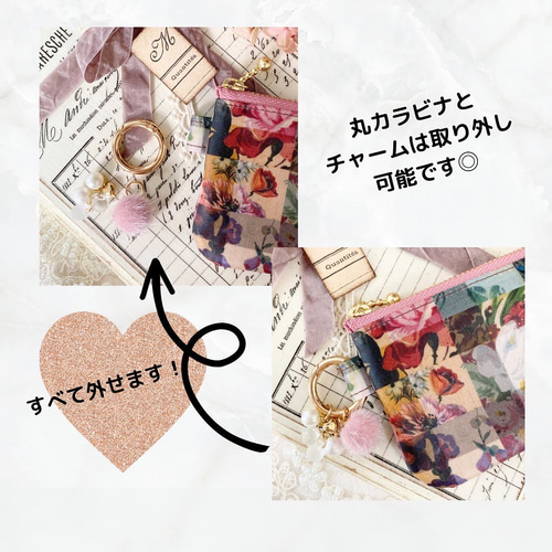 リバティラミネート♡仕切り付きミニポーチ アーカイブギンガム