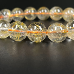 【透明度抜群】１１ミリ 一点物 ゴールド タイチンルチル ブレスレット 金針水晶 ＴＫＲ４７ ギフトセット 作品動画あり 11枚目の画像