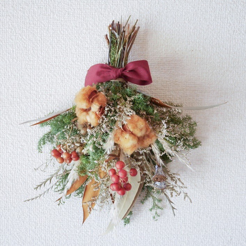 クリスマススワッグ 冬スワッグ ドライフラワー プレゼント インテリア