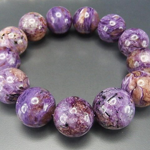 【高品質】大粒チャロアイトブレスレット 超大チャロアイト約18mm前後ブレスレット高級天然石入手困難品810