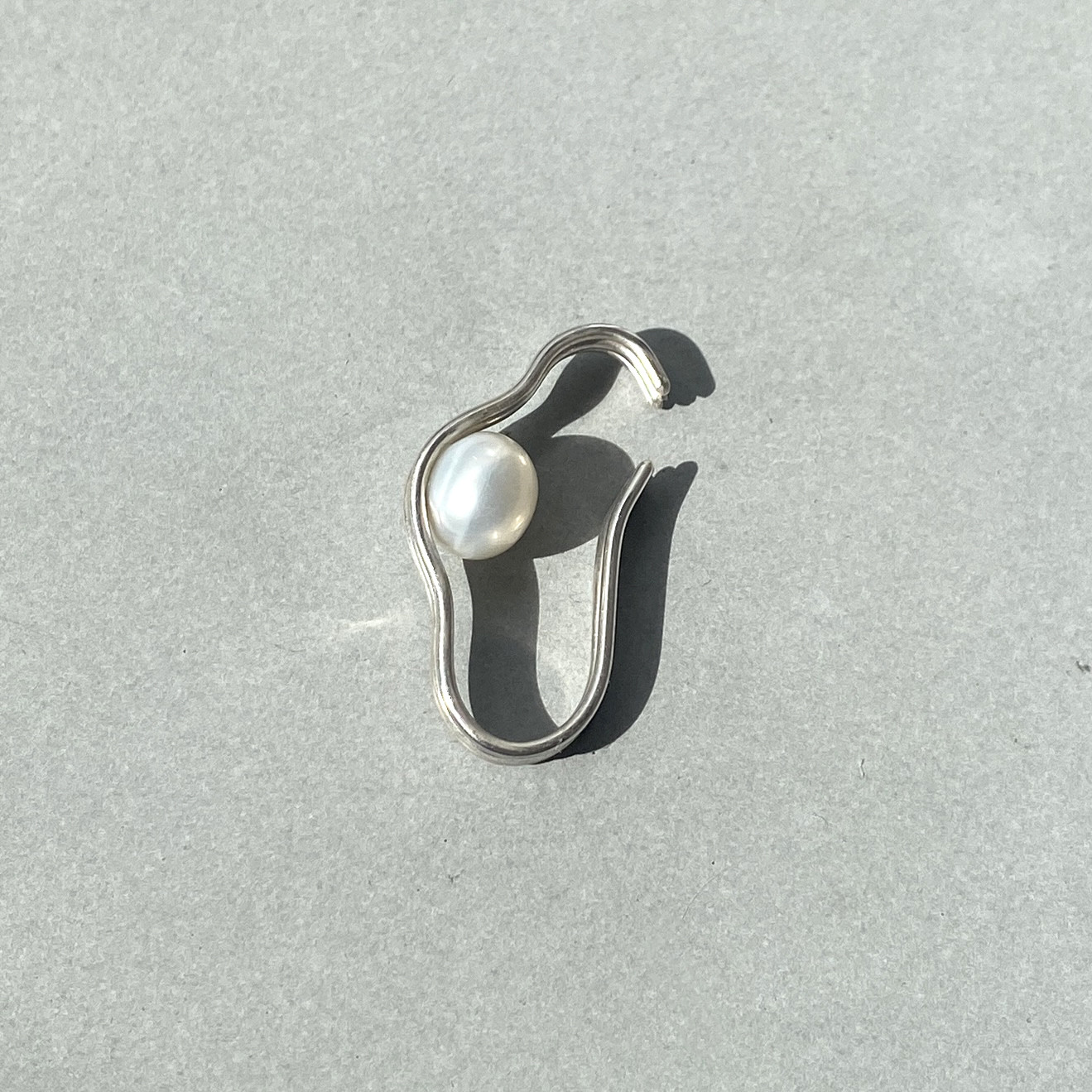 Layer ear cuff silver(pearl) sv925 淡水パール イヤカフ