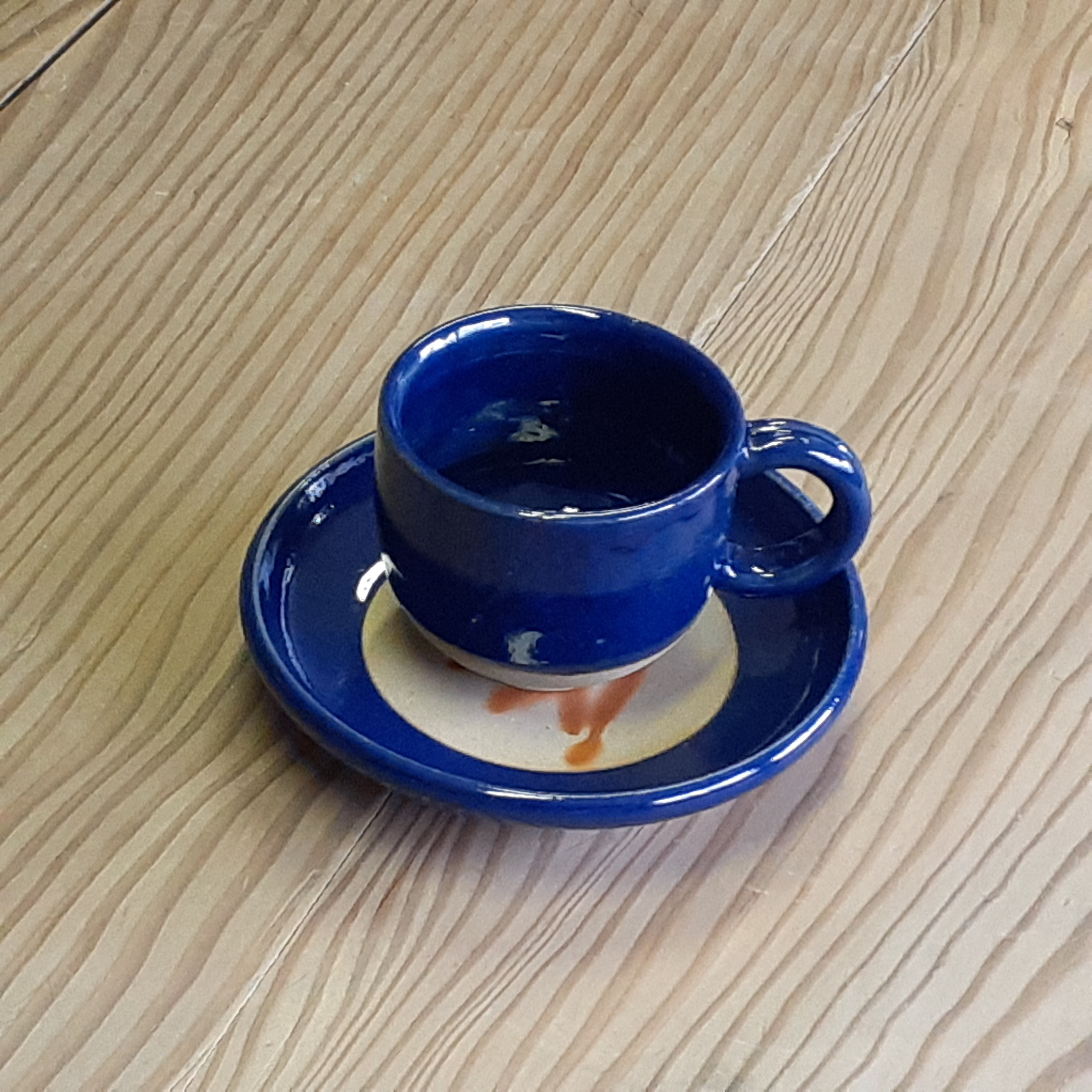 備前焼  デニム備前 カップ&ソーサー  ブルー② 新作 Creema限定　備前焼緋襷藍釉