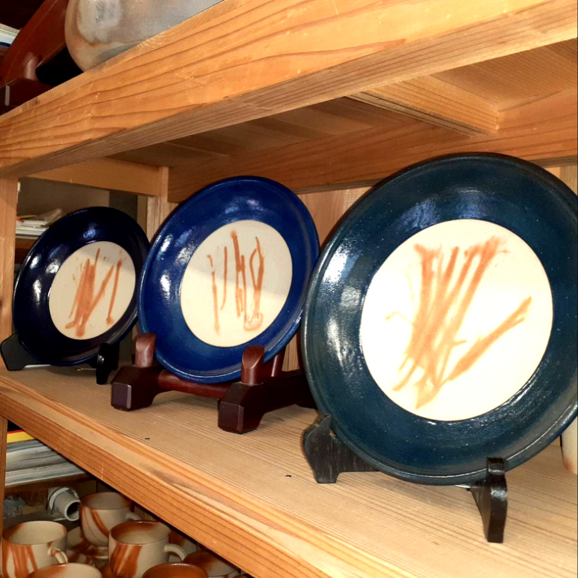 備前焼  デニム備前 カップ&ソーサー  ブルー② 新作 Creema限定　備前焼緋襷藍釉